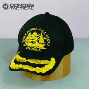 Gorra Negra con Visera Buque Escuela ARC Gloria – 2 laureles.