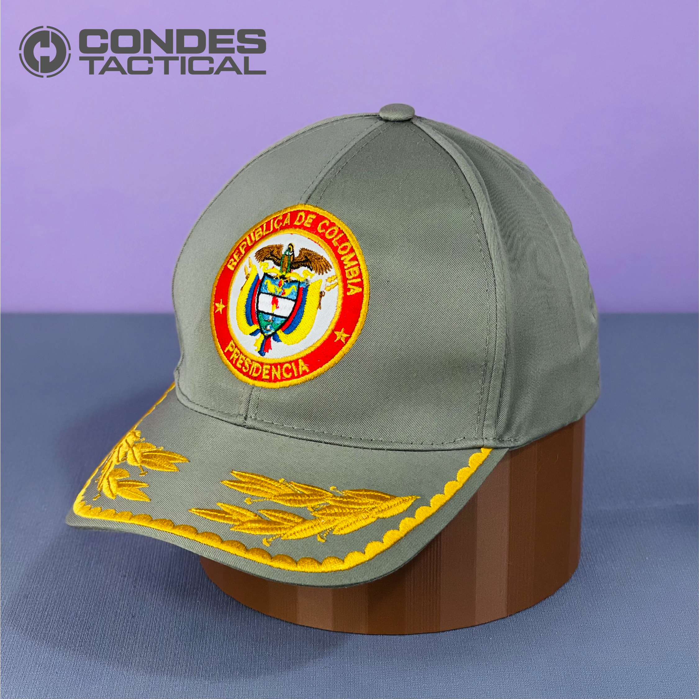 Gorra Gris con Visera Republica De Colombia