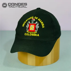 Gorra Negra con Visera Infantería de Marina Colombia