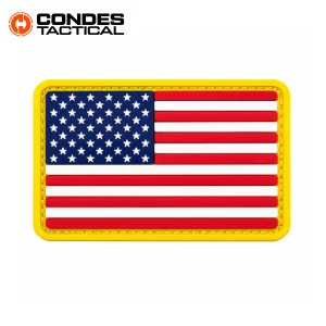 Parche bandera de Estados Unidos en PVC con velcro